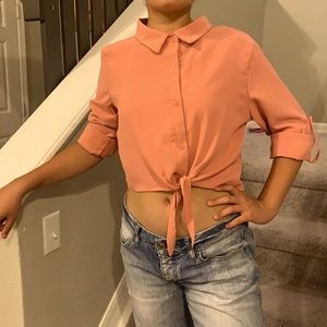 Light coral button down shirt